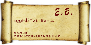 Egyházi Berta névjegykártya